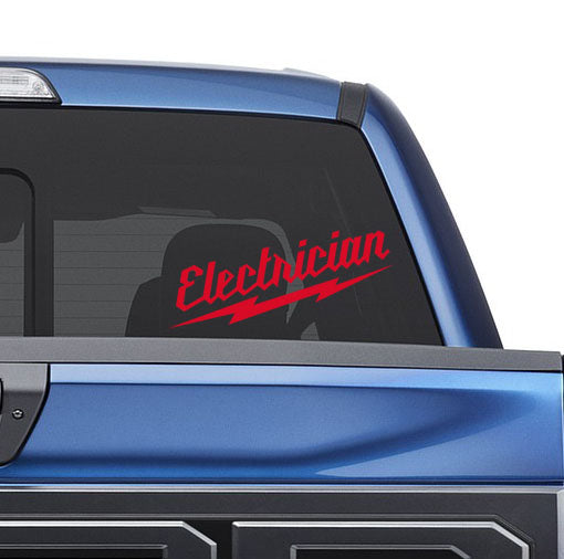 Electrician Red Bolt Window Decal