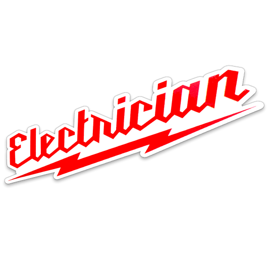 Electrician Red Bolt Sticker