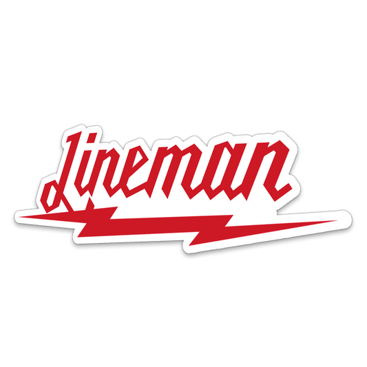 Lineman Red Bolt Sticker